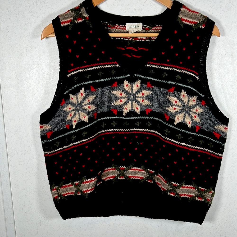 J crew vintage women’s vest 100% wool size extra large